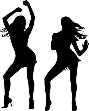 Kadınlar dans siluetleri