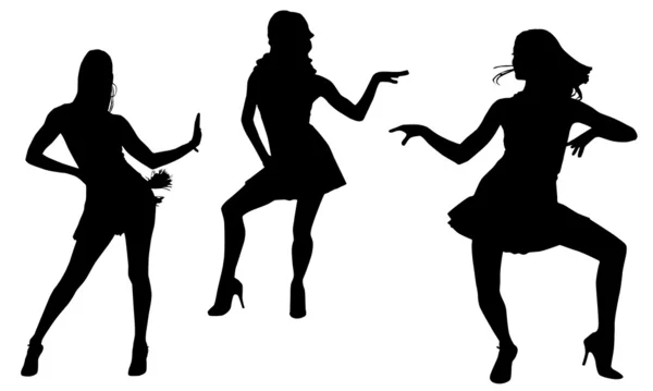 Siluetas de mujeres bailarinas — Archivo Imágenes Vectoriales