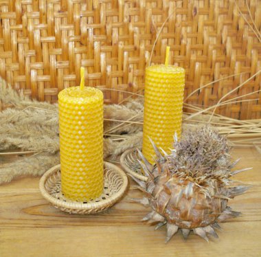 Beeswax candles clipart