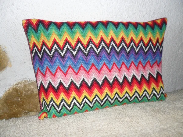 Sztuka poduszkę z haftem — Zdjęcie stockowe