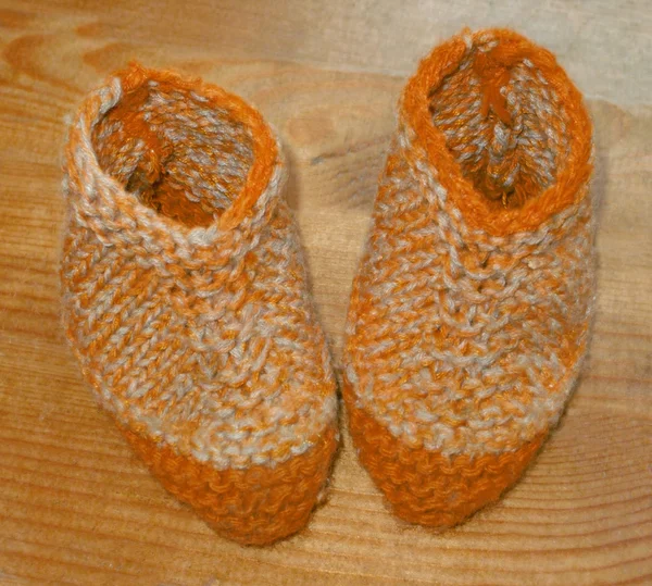 手編みベビー用靴 — ストック写真
