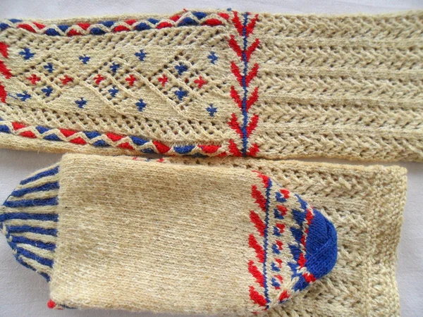 Hand knitted female socks — Stock Photo, Image