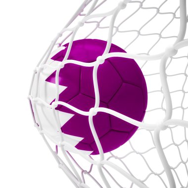 Qatari soccer ball inside the net clipart