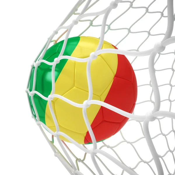 Congo soccer ball inside the net — Stock Photo, Image