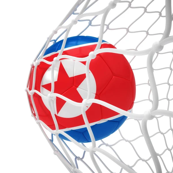 नेट के अंदर कोरियाई फुटबॉल गेंद — स्टॉक फ़ोटो, इमेज