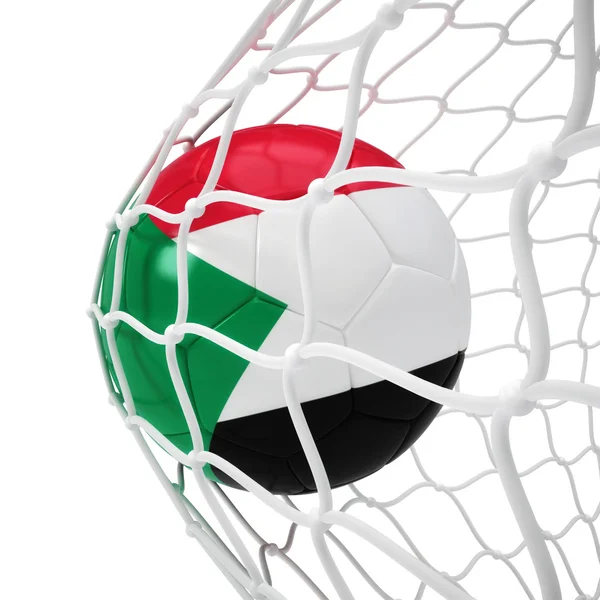 Sudański piłka wewnątrz sieci — Zdjęcie stockowe