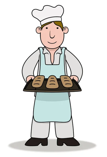 Baker holding bread — Stock Photo, Image