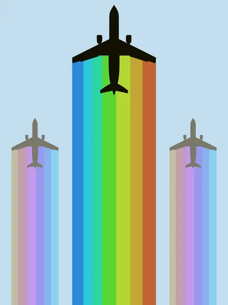 Rainbow Aeroplane — Stock Photo, Image