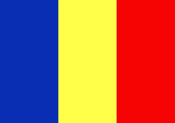 Chad idealna flaga Rumunii — Zdjęcie stockowe