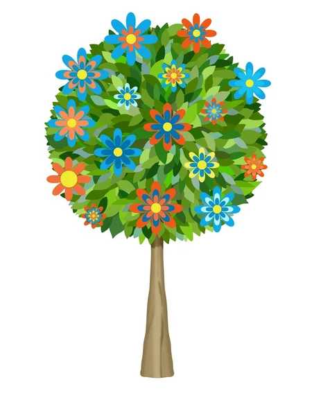 Retro çiçek ağaç — Stok fotoğraf