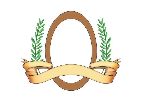 Oval frame and scroll — Stock Photo, Image