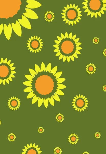 Sunflowers on green — Stock Photo, Image