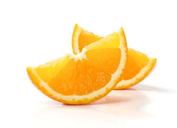 Dos rebanadas de naranja Fotos De Stock