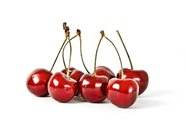 Seven Cherries on White Background — Stock Photo, Image