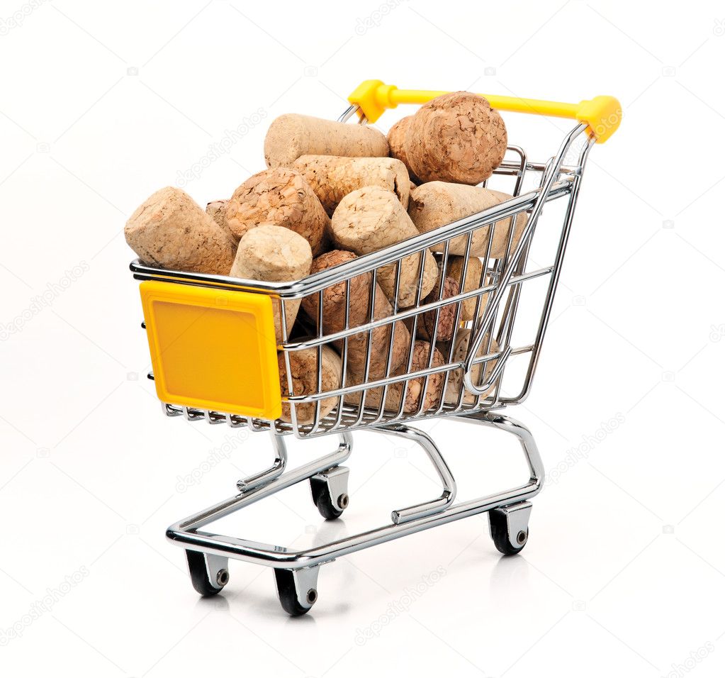 Shopping Cart Filled with Corks
