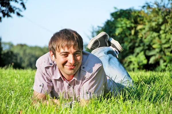 stock image Young Man Listening to Music