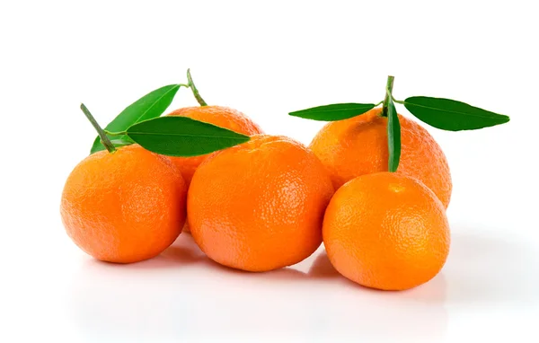 Fem färska mandariner — Stockfoto