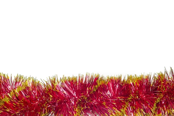 Red Christmas tinsel garland — Stock Photo, Image