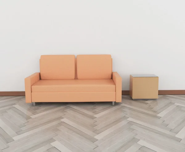 Orange soffa — Stockfoto
