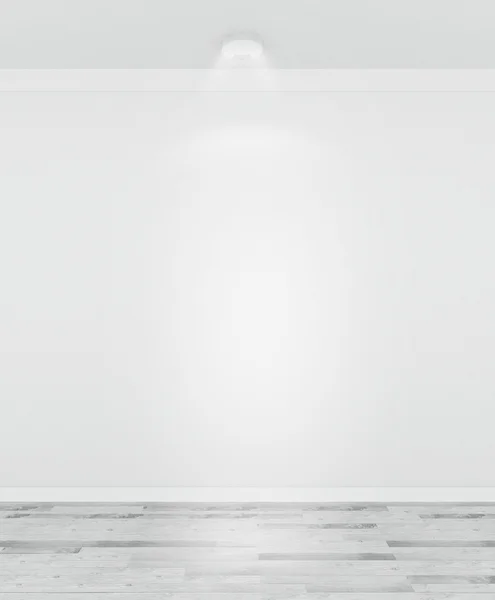 Galleri inredning med tomma väggen och ljus — Stockfoto
