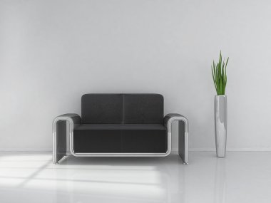 Black sofa clipart