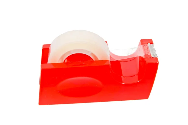 Suporte de fita adesiva vermelha isolado em branco — Fotografia de Stock