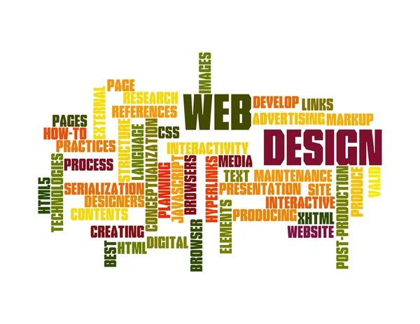 Diseño Web palabra nube aislada sobre fondo blanco . —  Fotos de Stock