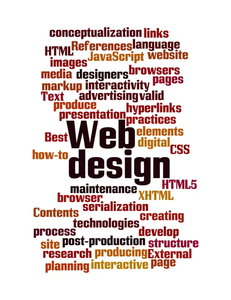 Web Design nuvem de palavras isolado — Fotografia de Stock