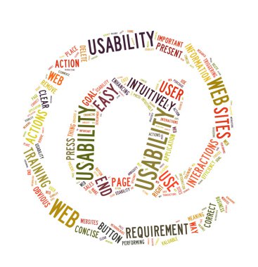 Web Usability word cloud isolated clipart