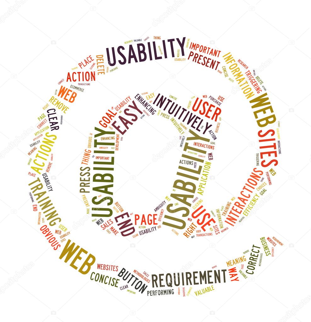 Web Usability word cloud isolated