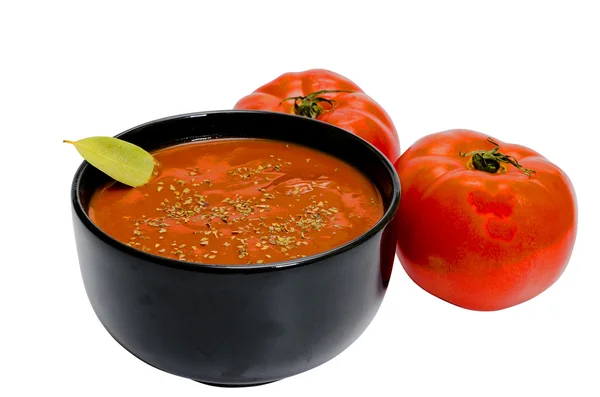 Tomatensuppe isoliert — Stockfoto