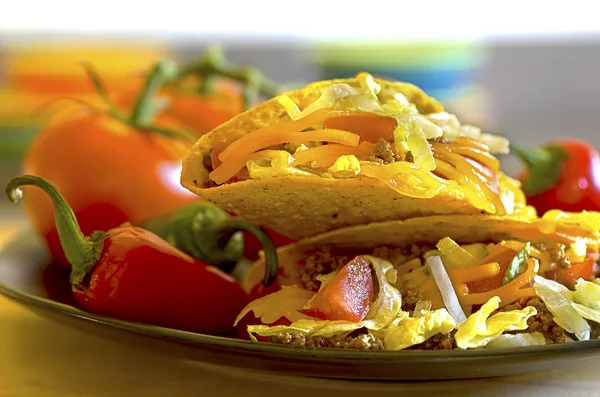 Taco's op plaat Rechtenvrije Stockfoto's