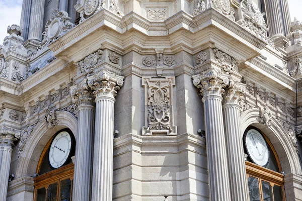 Dolmabahce clock tower in Istanbul. Turkey. — Stock Photo, Image