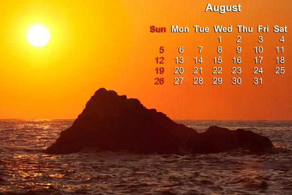 2012 página del calendario para agosto —  Fotos de Stock