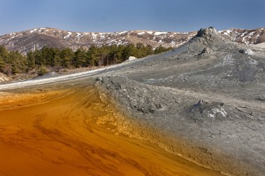 Muddy Volcanoes close-up, Romania Buzau clipart