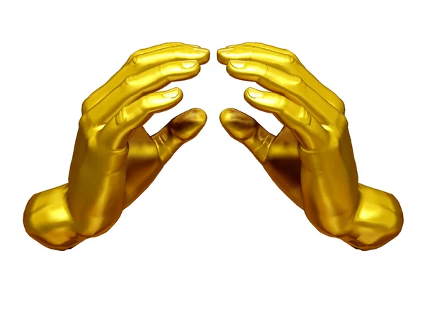 Gesto de mão dourada — Fotografia de Stock