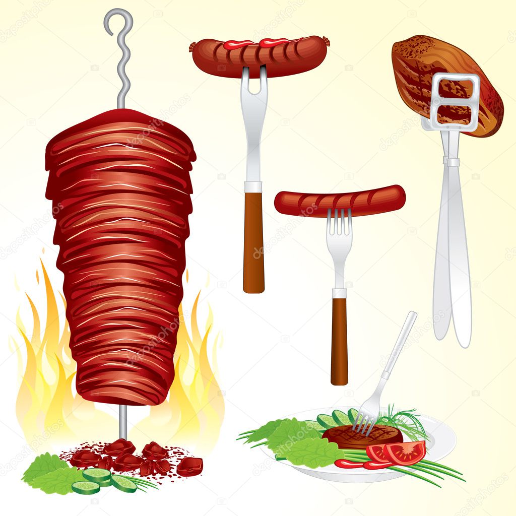 Grilled Meat — Stock Vector © Pilart 8437875 0474