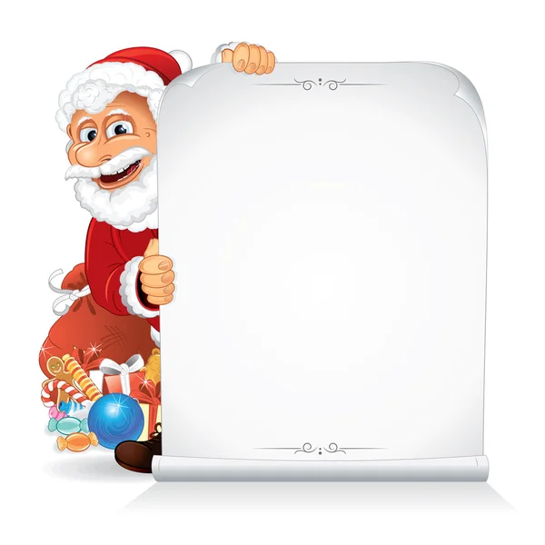 Santa Claus with Blank Scroll — Stock Illustration Santa Claus with Blank Scroll Stock Vector