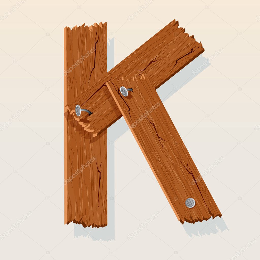 Letter K From vector Wooden Alphabet — Stock Vector © PILart #8441068