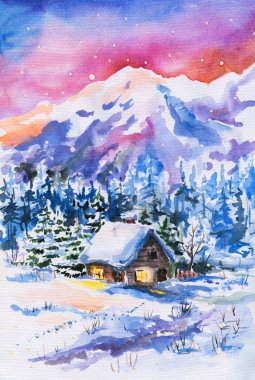 Winter landscape clipart