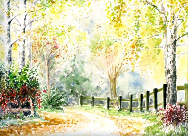 Autumn landscape clipart