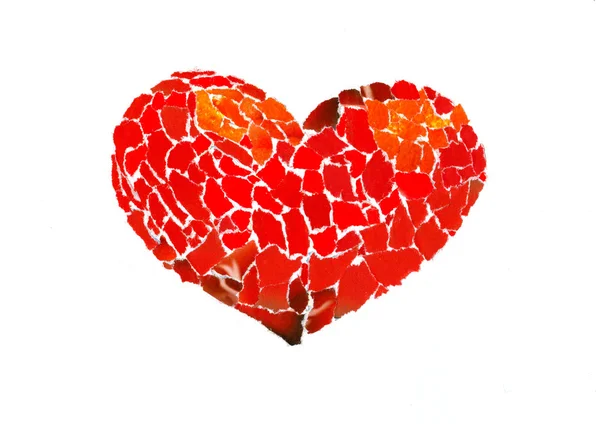 Červené srdce koláž — Stock fotografie