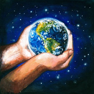 Earth in hands clipart