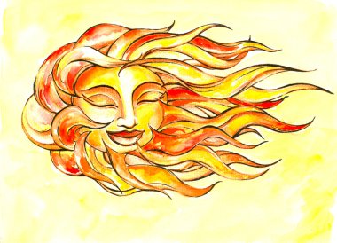 Sun on the wind. clipart