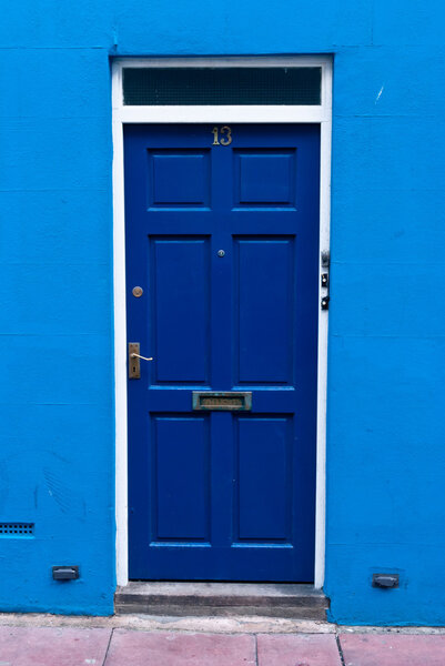Blue door close up.Brighton,England