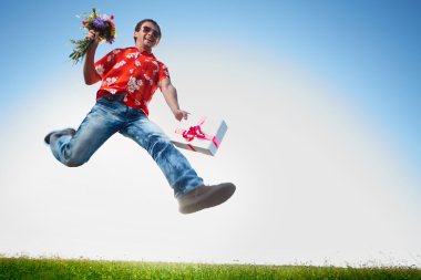 Young happy man clipart