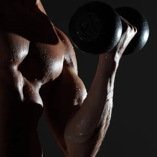 Metal dumbbell — Stock Photo, Image