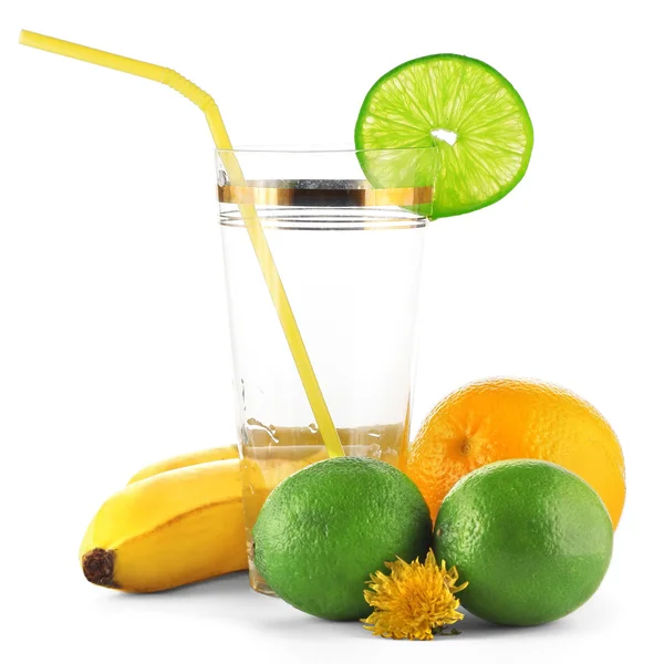 stock image Fruits and empty glass