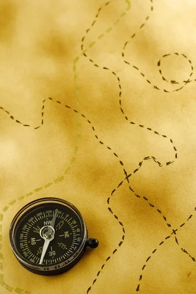 Papier z kompasem — Zdjęcie stockowe