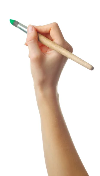 Hand och pensel — Stockfoto